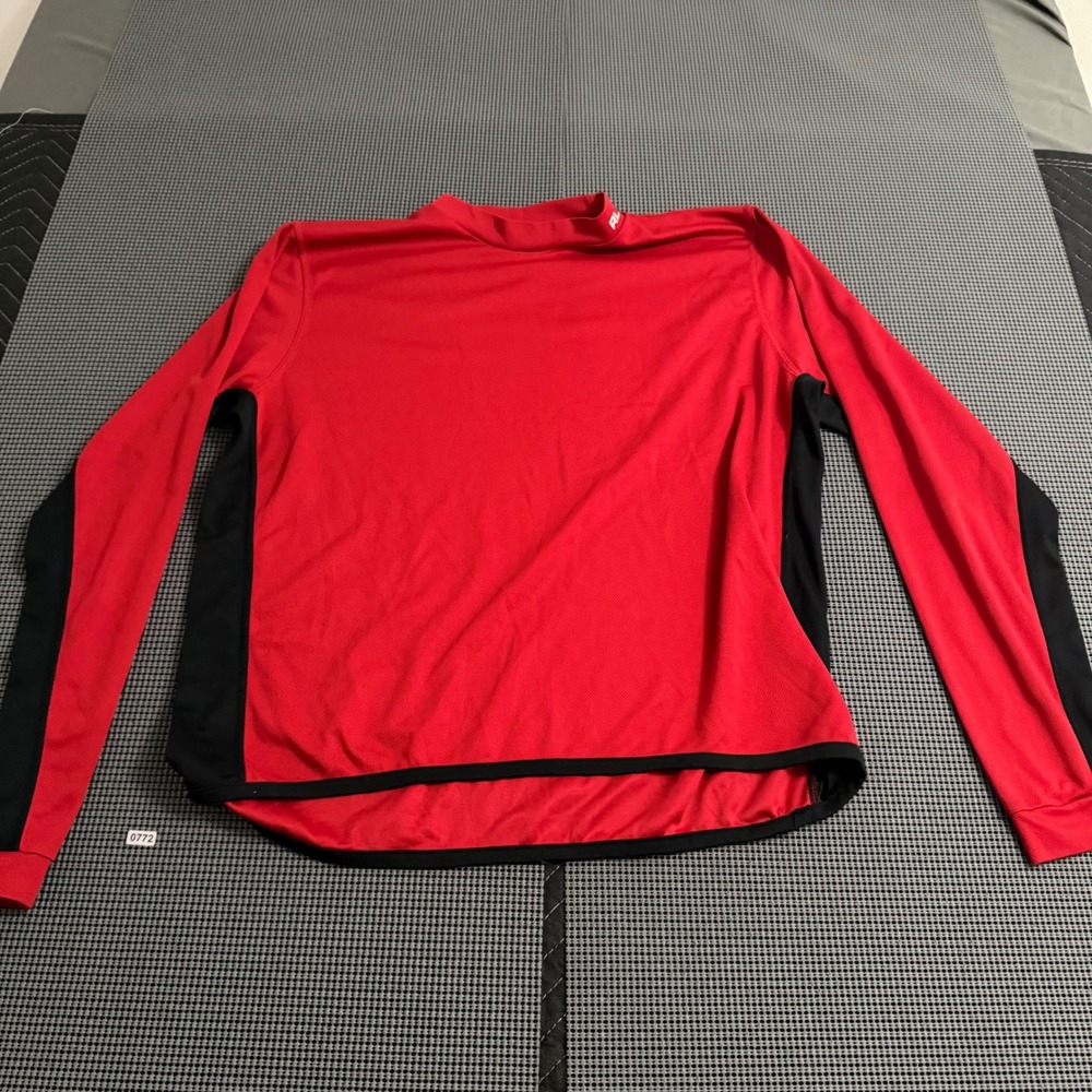 RLX Polo Sport Mens Red Black Long Sleeve Mock Neck Performance Shirt Large